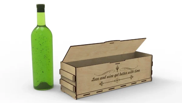 Custom Wine & Whiskey Box: Laser Cut Plans for 0.75L Bottle - Digital Files Included