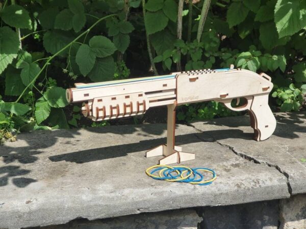 Wooden Toy Rubber band shotgun T4P8879 and targets. Laser cut files - Image 3