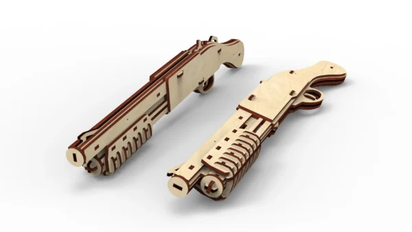 Wooden Toy Rubber band shotgun T4P8877 and targets. Laser cut files - Image 5