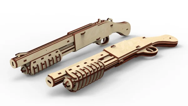 Wooden Toy Rubber band shotgun T4P8877 and targets. Laser cut files - Image 4