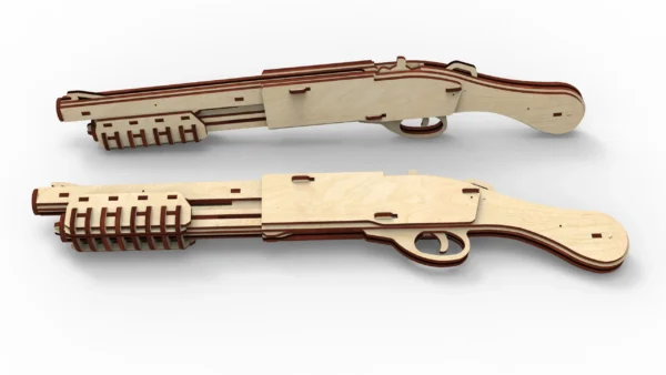 Wooden Toy Rubber band shotgun T4P8877 and targets. Laser cut files - Image 3