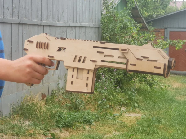 Rubber band-powered shotgun and targets. Laser cut files - Image 2
