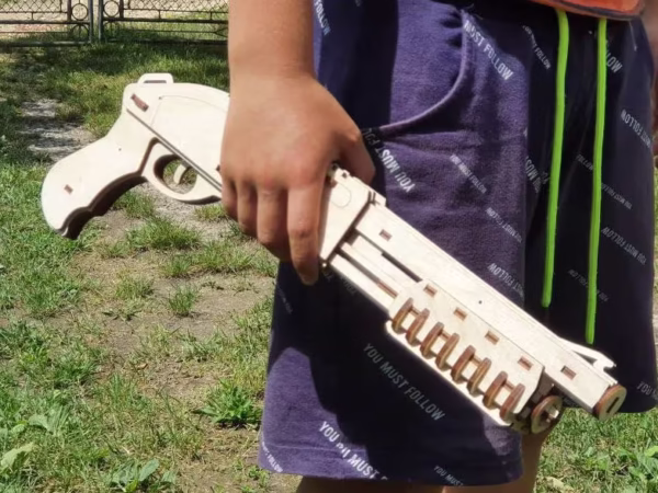 Wooden Toy Rubber band shotgun T4P8879 and targets. Laser cut files - Image 5