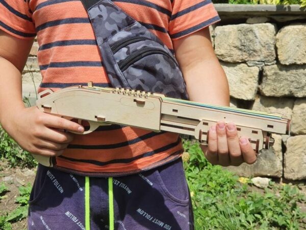 Wooden Toy Rubber band shotgun T4P8879 and targets. Laser cut files - Image 4