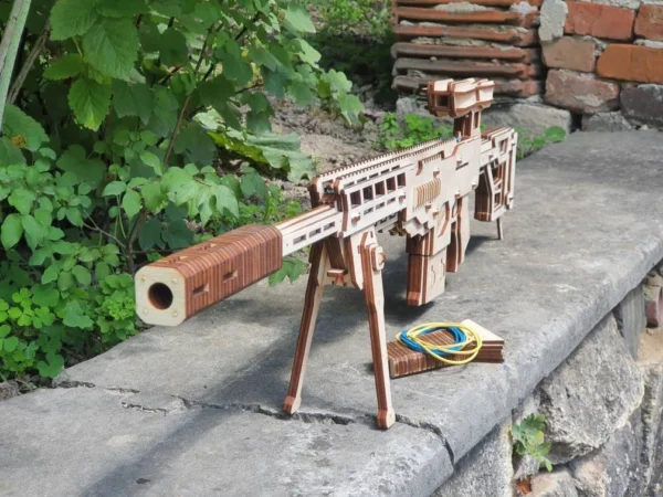 Rubber band gun like sniper rifle, 4th from 4 and targets. Laser cut files - Image 3