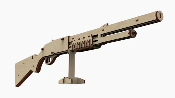 Wooden Toy Rubber band shotgun T4P8872 and targets. Laser cut files - Image 6
