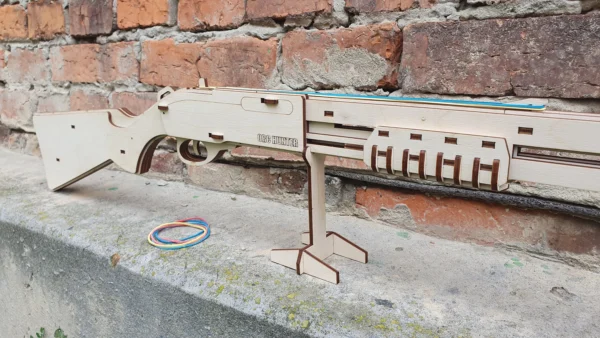 Wooden Toy Rubber band shotgun T4P8872 and targets. Laser cut files - Image 5