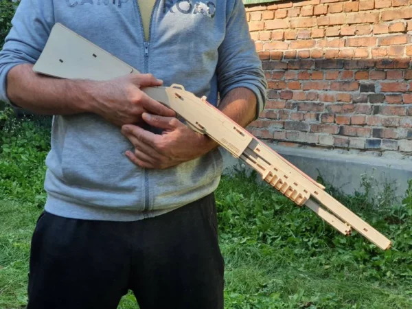 Wooden Toy Rubber band shotgun T4P8872 and targets. Laser cut files - Image 2