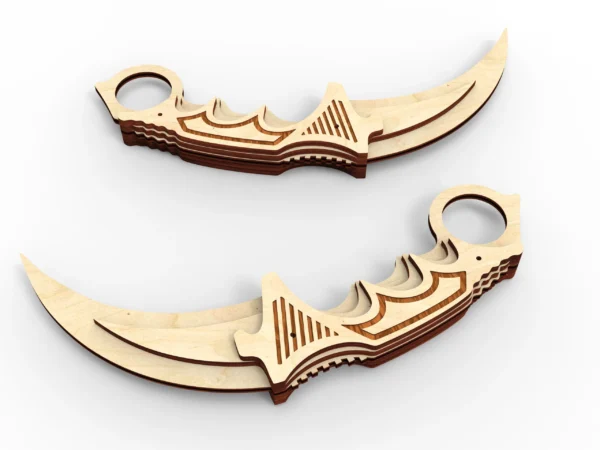 Karambit knife, wooden knife svg, hunting knife. Laser cut files - Image 2