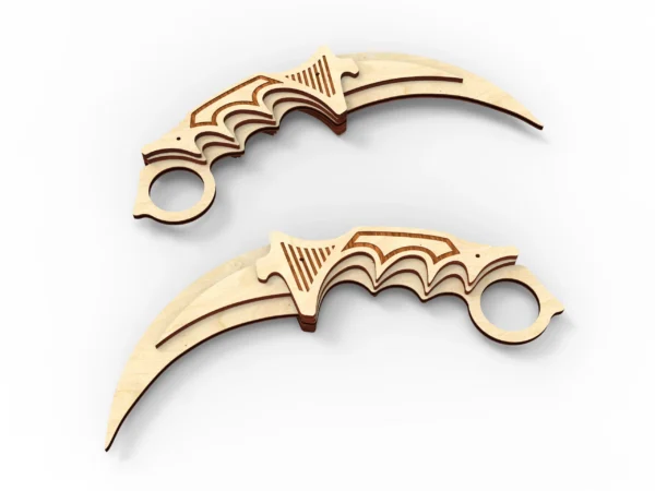 Karambit knife, wooden knife svg, hunting knife. Laser cut files