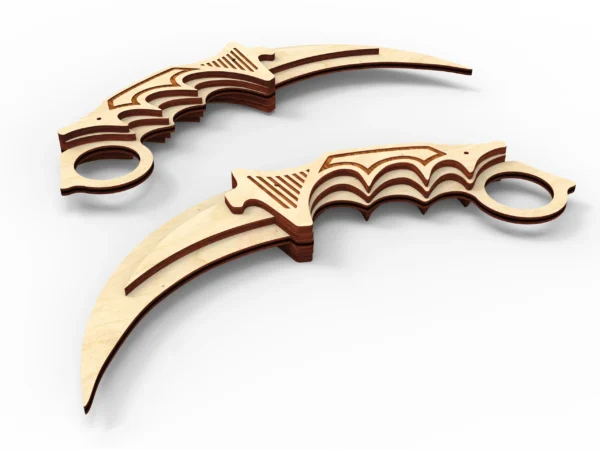 Karambit knife, wooden knife svg, hunting knife. Laser cut files - Image 3