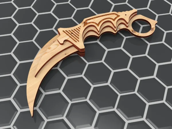 Karambit knife, wooden knife svg, hunting knife. Laser cut files - Image 5