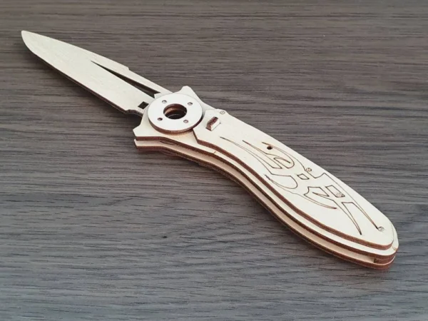 Laser Cut Wood Pocket Custom Knife v2.0, wooden folding knife. Laser cut files - Image 7