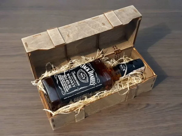 Whiskey Gift Laser Cut Box for 350ml / 500ml JD bottle, wooden gift box svg, laser cut files