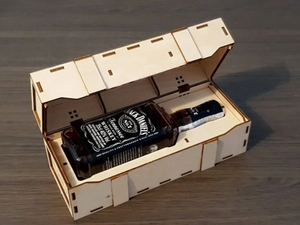 Whiskey Gift Laser Cut Box for 350ml / 500ml JD bottle, wooden gift box svg, laser cut files - Image 4
