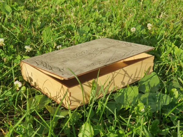 Laser Cut Book Box SVG, Tarot Box Template for Engraving, Wooden Storage Box 2 Sizes - Image 4