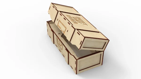Whiskey Gift Laser Cut Box for 350ml / 500ml JD bottle, wooden gift box svg, laser cut files - Image 5