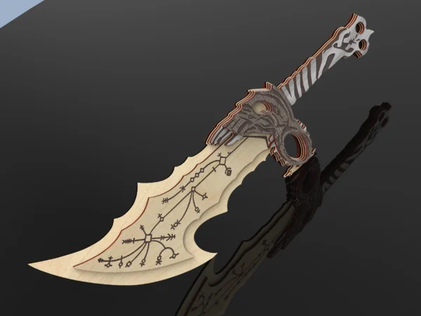 Kratos Blades Of Chaos, God of War Blades of Chaos Sword Twin Blades. Laser cut files - Image 6