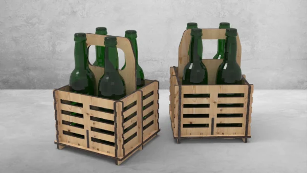 Beer Lover's Dream: Laser Cut Bottle Holder (4 Bottle Capacity) - Digital Files - Image 4