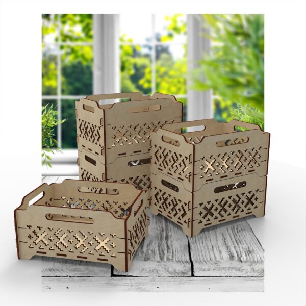 Wooden storage box 03 svg, 2 sizes, keepsake box, organizer, Glowforge laser cut file - Image 5