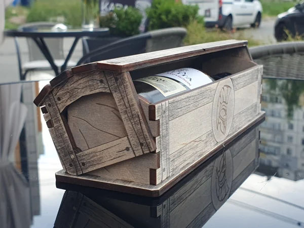 Wooden box for mini bottles of wine, jewelry box, laser cut files, Digital product - Image 4