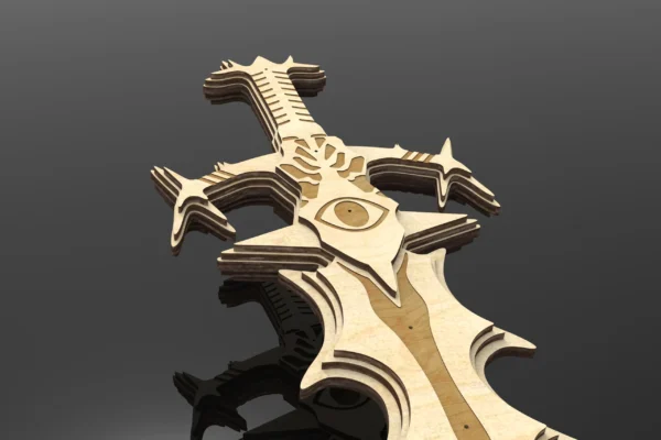Wooden sword Eye of Omoz Replica - Level Up Your Cosplay Game. Laser cut files - Image 8