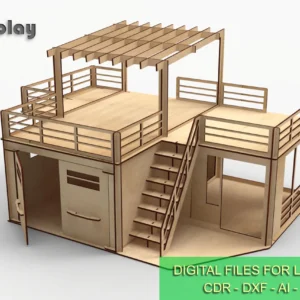 Laser Cut Files for Wooden garage kit 1/12 scale (4mm) and 1/6 scale (9mm) car parking