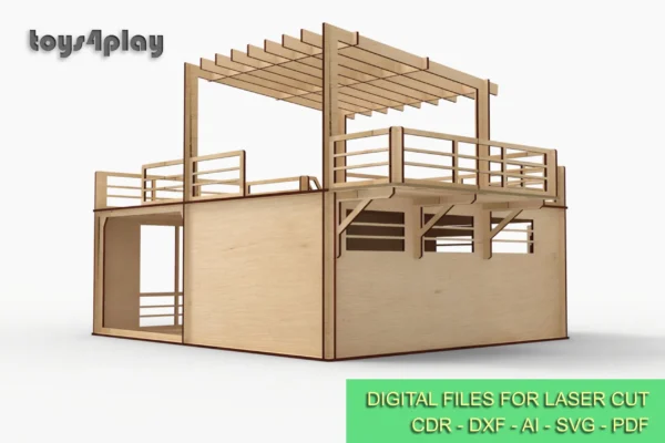 Laser Cut Files for Wooden garage kit 1/12 scale (4mm) and 1/6 scale (9mm) car parking - Image 3