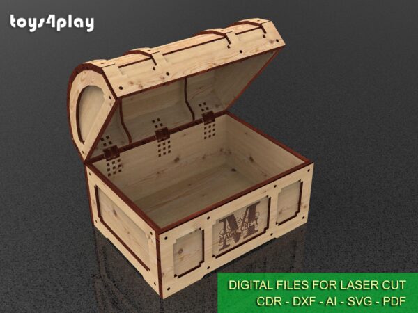 Magic Treasure Chest, woden gift box SVG, laser cut files, Gift box, Digital product cdr/dxf/svg/ai/pdf - Image 2