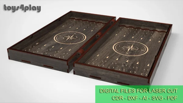 Backgammon set, board game, table game, 3 sizes, laser cut files, Digital product - Image 4
