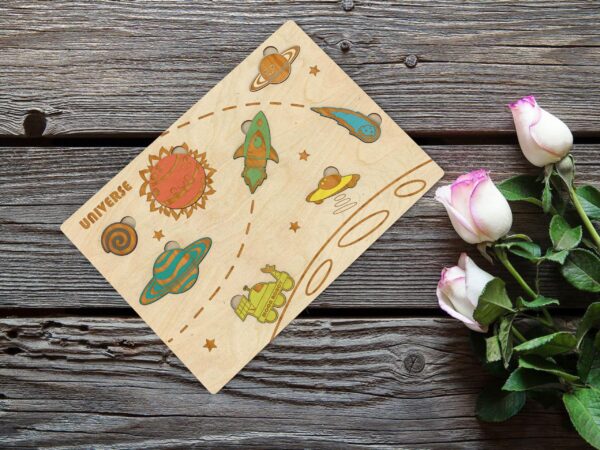 puzzle for kids wooden puzzle solar system montessori puzzle baby shower gift montessori toys 1st birthday personalized puzzle custom name puzzle wooden toy personalized gifts child wooden toys montessori baby toys