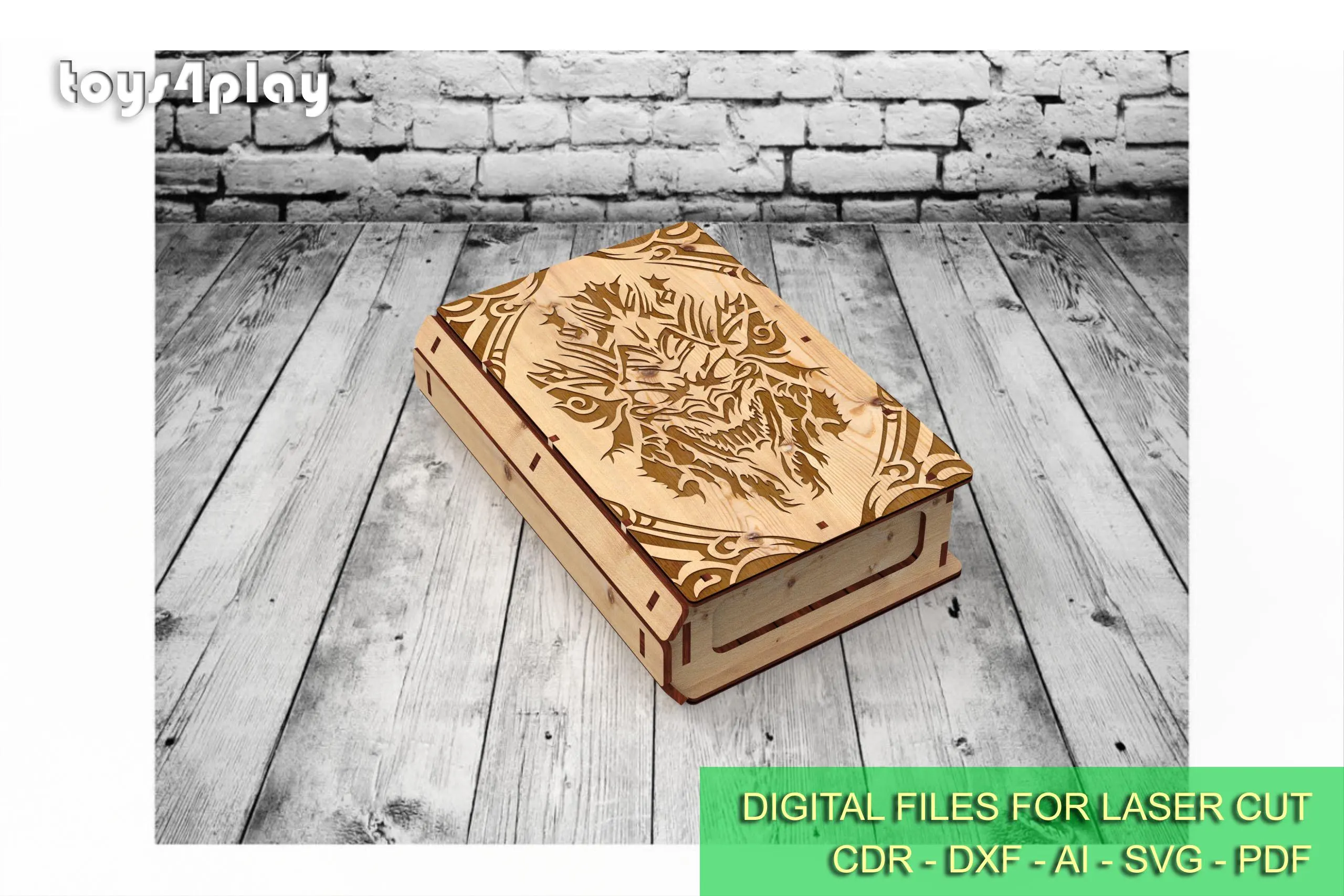 Laser Cut Slider Wooden Book Box Gift - Digital Product for Crafters - Image 3