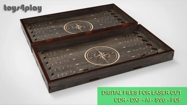 Backgammon set, board game, table game, 3 sizes, laser cut files, Digital product - Image 3