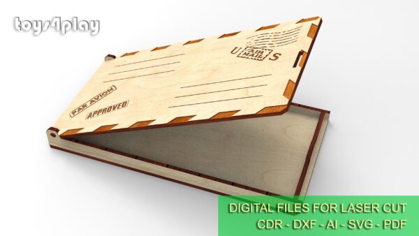 Cash envelope, gift box 2, 4 sizes, gift envelope. Digital files for laser cut - Image 3