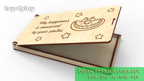 Cash envelope, gift box 3, 4 sizes, gift envelope. Digital files for laser cut - Image 2