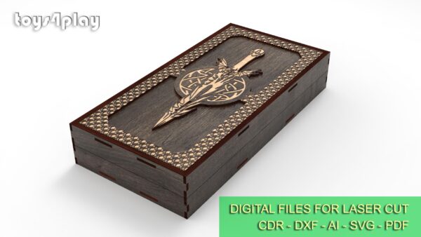 Backgammon set 2, board game, table game, laser cut files, Digital product - Image 2