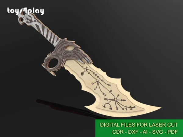Kratos Blades Of Chaos, God of War Blades of Chaos Sword Twin Blades. Laser cut files - Image 3
