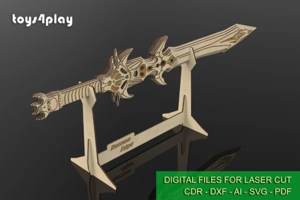 Digital Design for Crafting: Demon Edge wooden Sword from Dota 2. Laser cut files