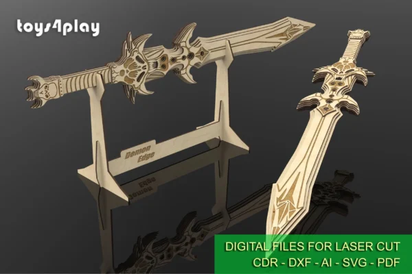 Digital Design for Crafting: Demon Edge wooden Sword from Dota 2. Laser cut files - Image 2