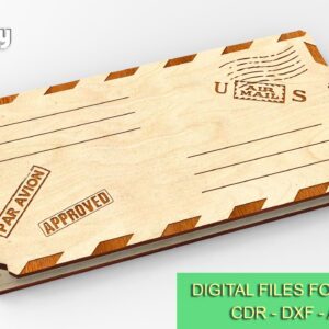 Cash envelope, gift box 2, 4 sizes, gift envelope. Digital files for laser cut