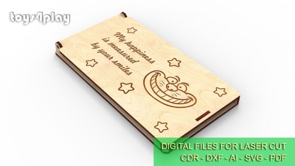 Cash envelope, gift box 3, 4 sizes, gift envelope. Digital files for laser cut - Image 3