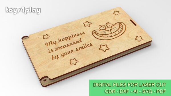 Cash envelope, gift box 3, 4 sizes, gift envelope. Digital files for laser cut - Image 4