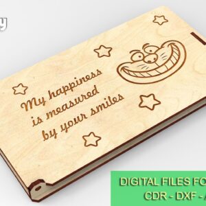 Cash envelope, gift box 3, 4 sizes, gift envelope. Digital files for laser cut