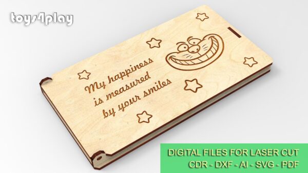 Cash envelope, gift box 3, 4 sizes, gift envelope. Digital files for laser cut