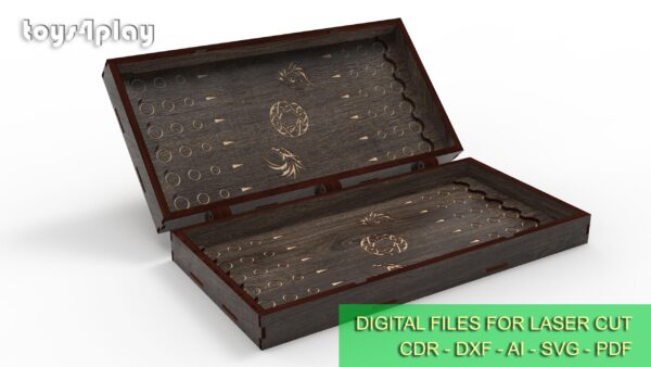 Backgammon set 2, board game, table game, laser cut files, Digital product - Image 3