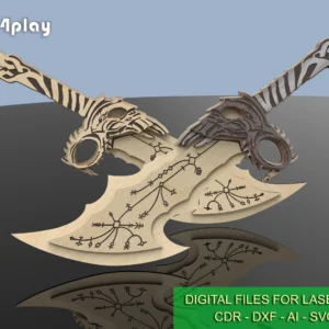 Kratos Blades Of Chaos, God of War Blades of Chaos Sword Twin Blades. Laser cut files