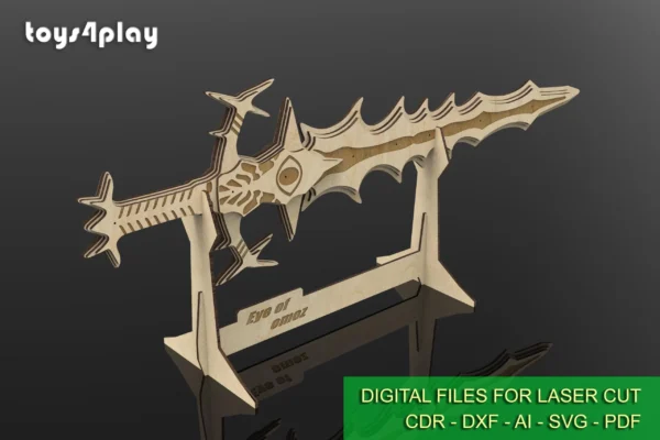 Wooden sword Eye of Omoz Replica - Level Up Your Cosplay Game. Laser cut files - Image 3
