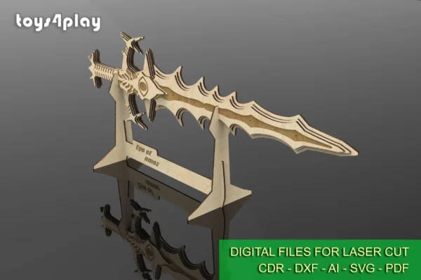 Wooden sword Eye of Omoz Replica - Level Up Your Cosplay Game. Laser cut files - Image 5