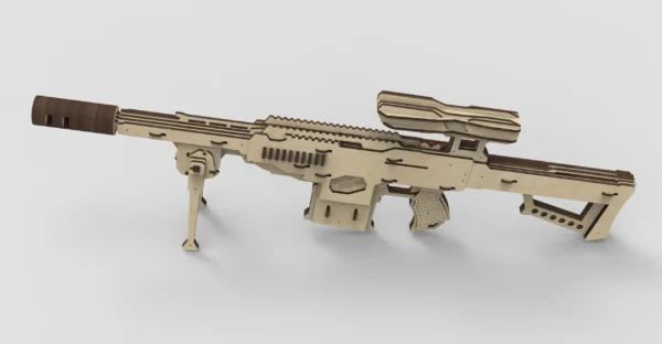 Rubber band gun like sniper rifle, 3rd from 4 and targets. Laser cut files - Image 6