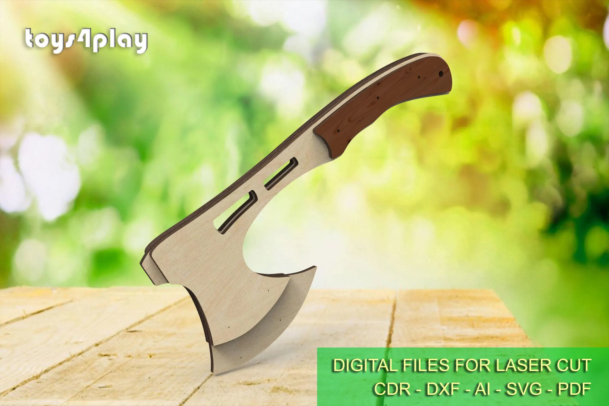 Camping Hatchet & Hunting Knife Bowie. Laser cut files - Image 5